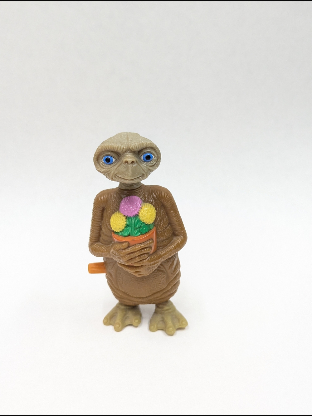 Vintage Universal Studios ET 1980s Wind Up Toy 3.5"  w Flower Pot